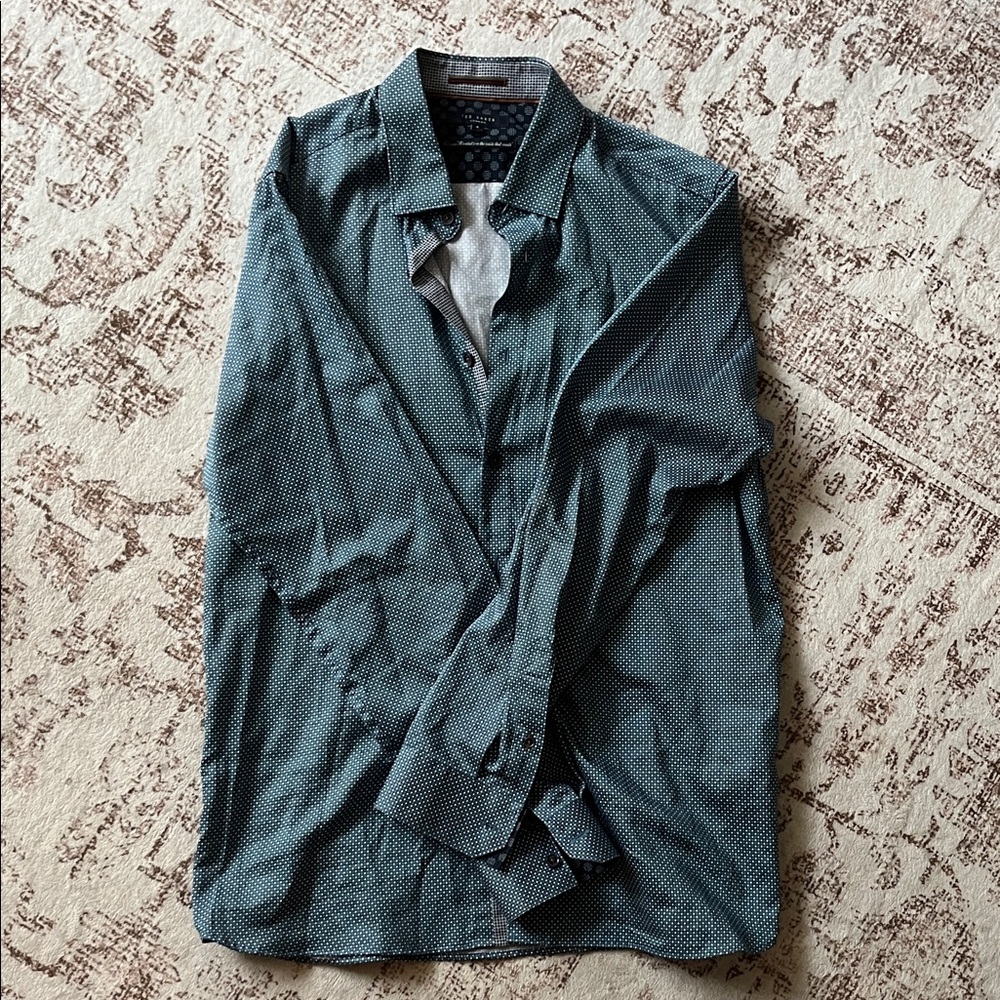 Ted Baker Teal Patterned Shirt Jacket